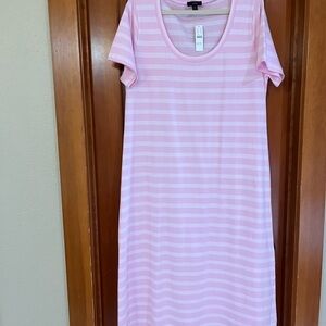 J. Crew Pink Striped Maxi Dress